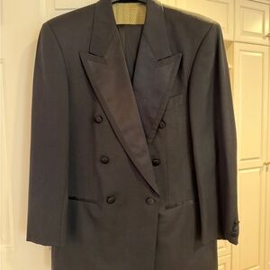 Hugo Boss Black Double-Breasted Tuxedo Blazer with Satin Peak Lapels